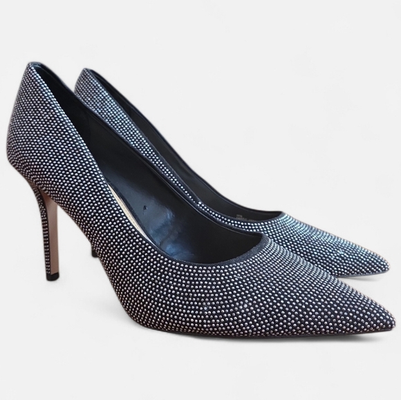 Gorgeous Gianni Bini Sliver Rhinestone Stilletto Heels Size 10 - Picture 2 of 10